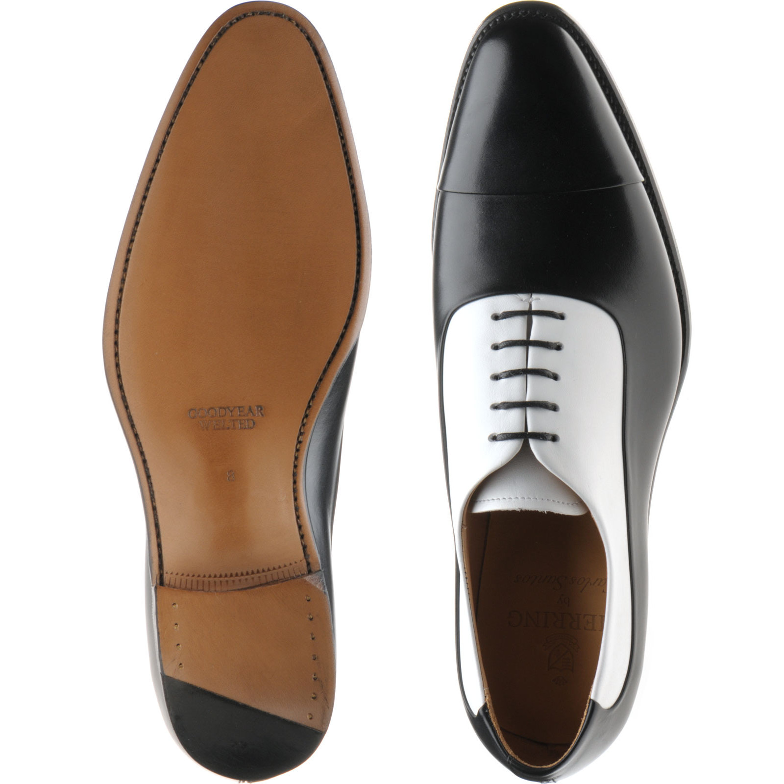 Herring shoes | Herring Classic | Gusbourne two-tone Oxfords in Black ...
