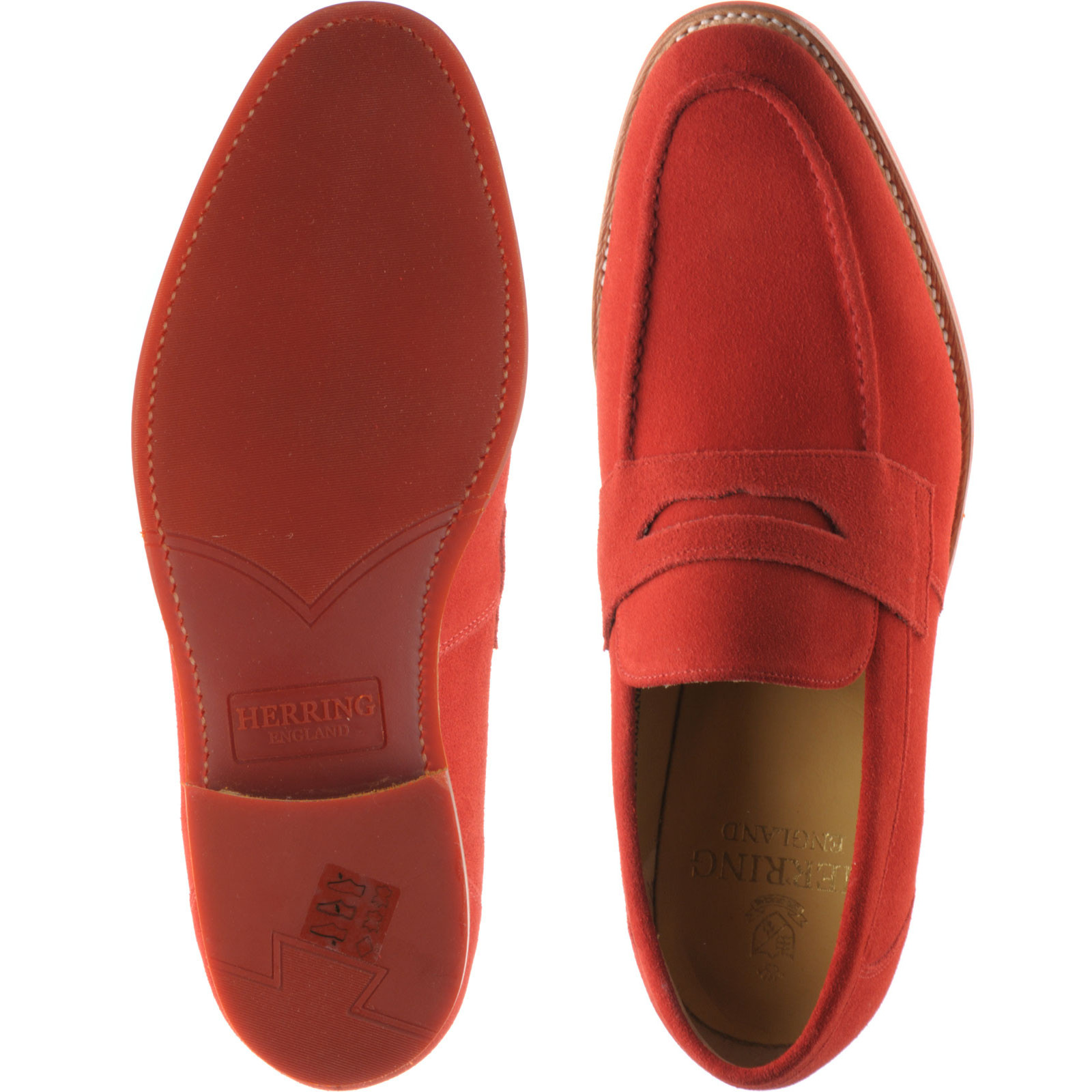 Herring shoes Herring Sale Banks rubbersoled loafers in Red Suede