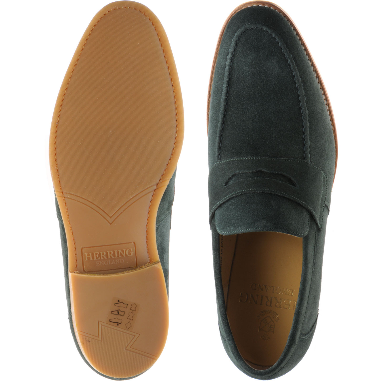Herring shoes Herring Sale Banks in Bottle Green suede at Herring Shoes