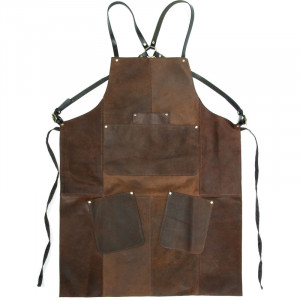 Leather Apron in Brown Waxy