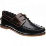 Herring Padstow II rubber-soled deck shoes in Navy and Brown