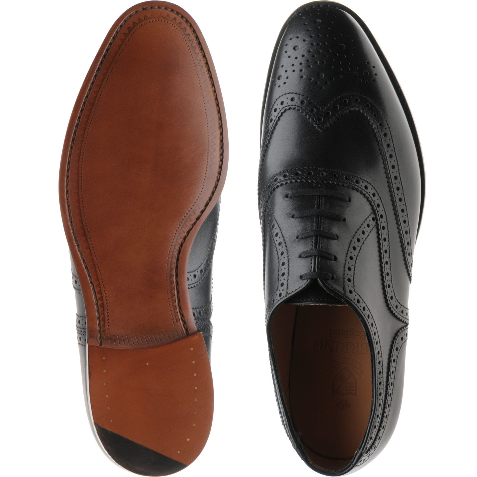 Herring shoes | Herring Premier | Trent brogues in Black Calf at ...