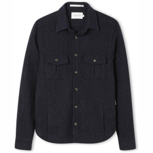 Dexter Wool Over Shirt by Peregrine in Navy