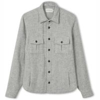 herring dexter wool over shirt by peregrine in light grey