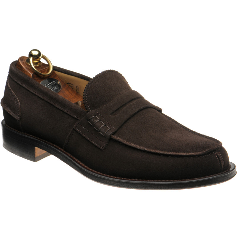 Herring shoes | Herring Classic | St George loafers in Dark Brown Suede ...