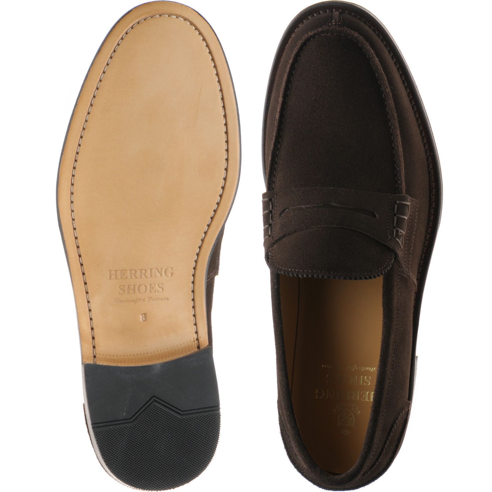 Herring shoes Herring Executive St in Dark Brown Suede at