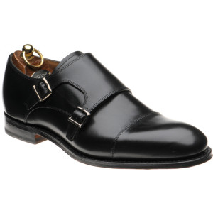 Mens black leather monk strap shoe sale