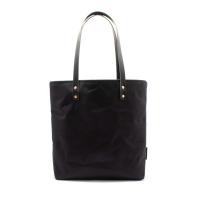 herring mill bay tote bag in black waxed canvas