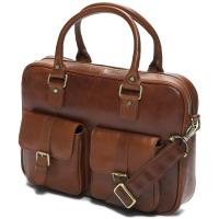 herring harlesden briefcase in dark chestnut