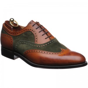 Herring Fencote in Chestnut Calf and Green Suede