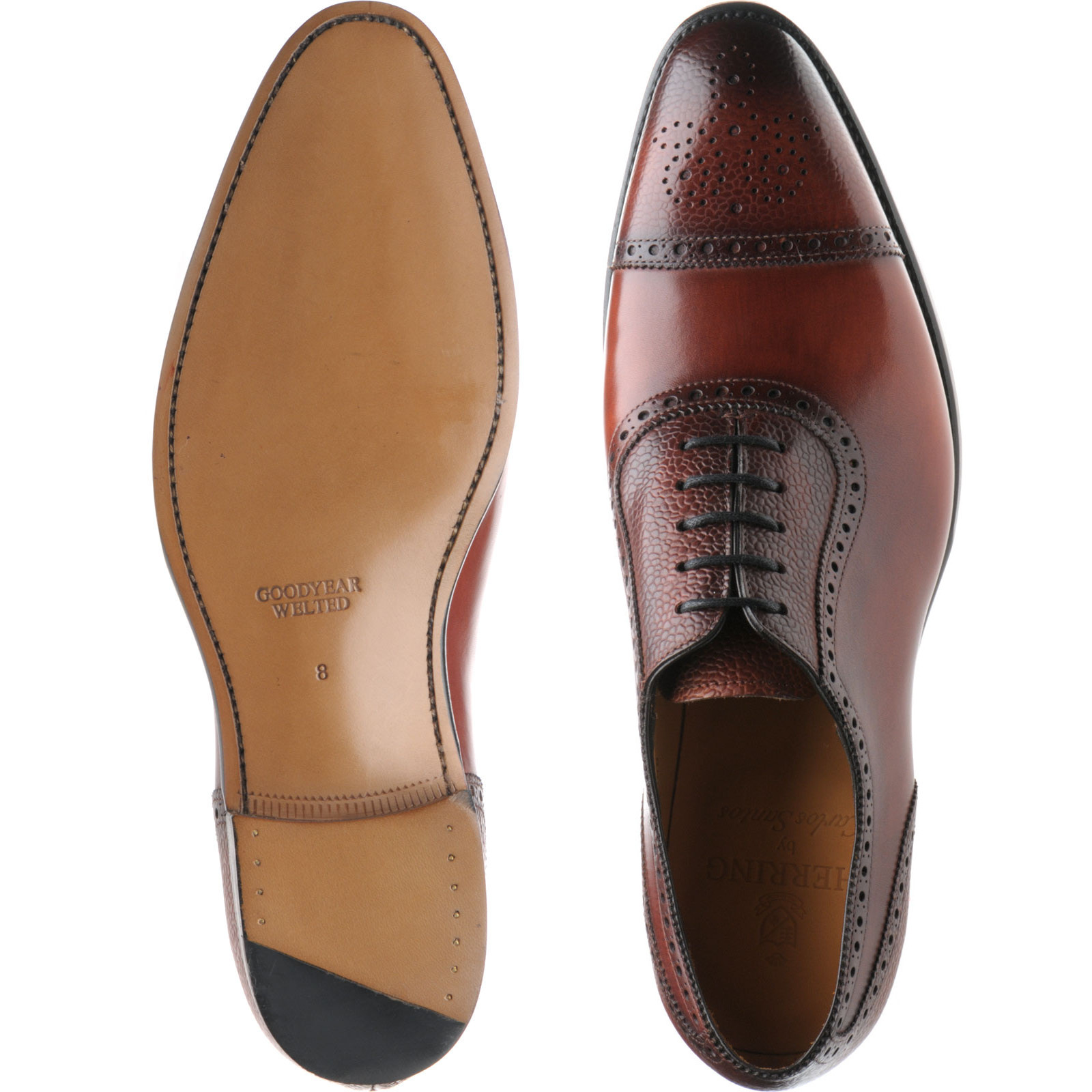 Herring shoes | Herring Classic | Wordsworth semi-brogues in Rosewood ...