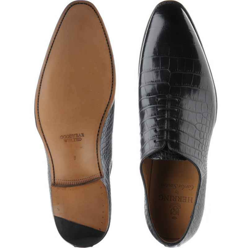 Herring shoes | Herring Classic | Chaucer wholecuts in Black Croc at ...