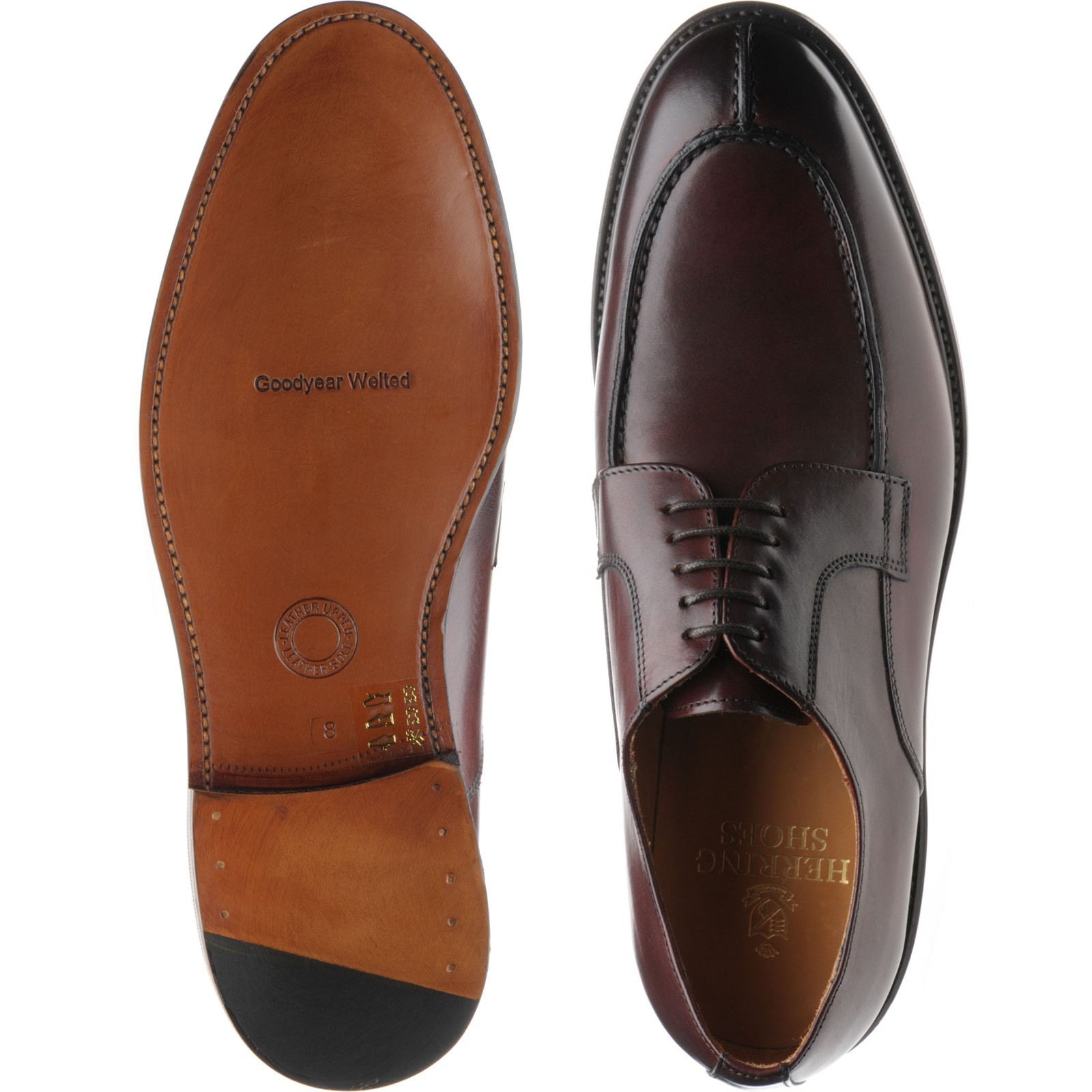 Herring shoes Herring Classic Pershore Derby shoes in Burgundy Calf