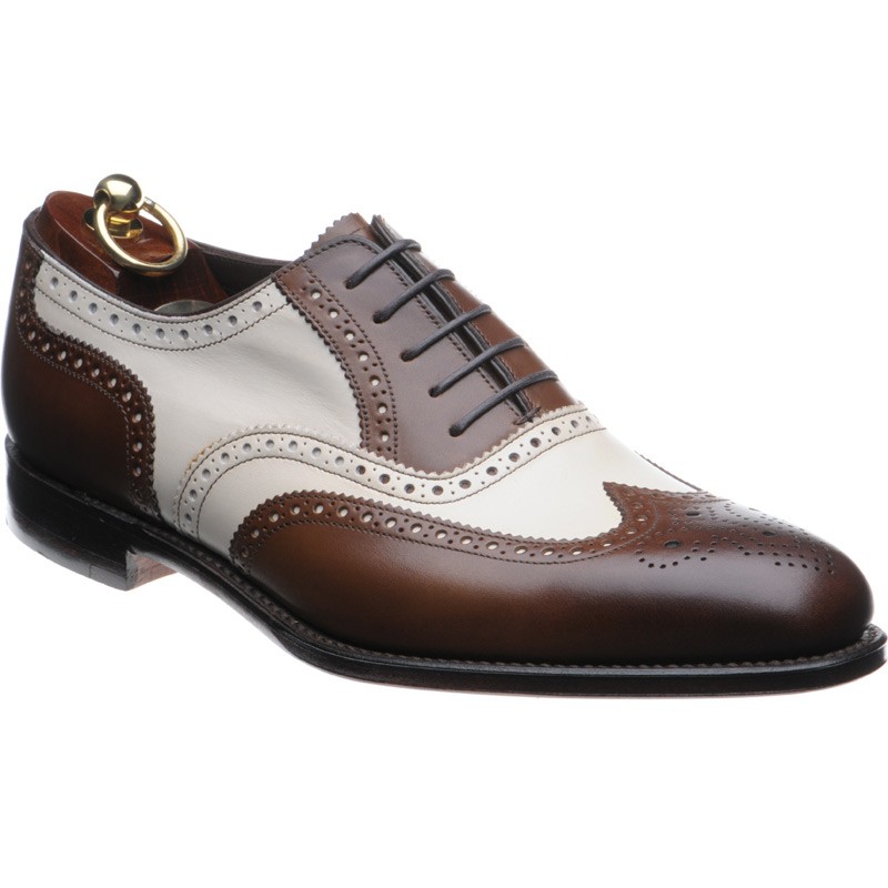 Loake shoes | Loake 1880 Classic | Sloane two-tone brogues in Brown and ...