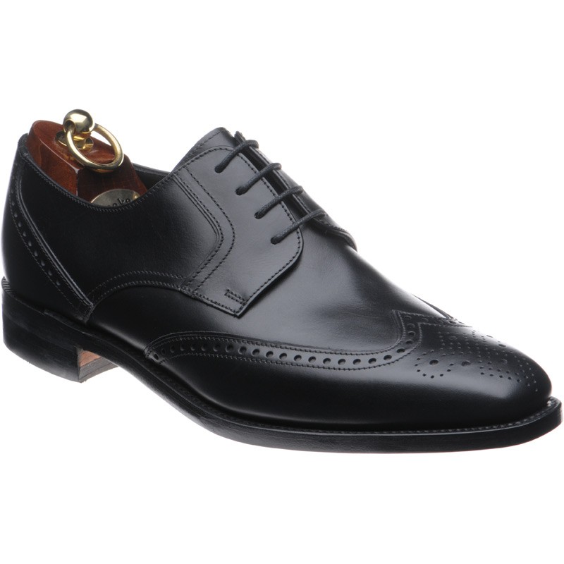 Loake shoes | Loake Shoemaker | Waterloo brogues in Black Calf at ...