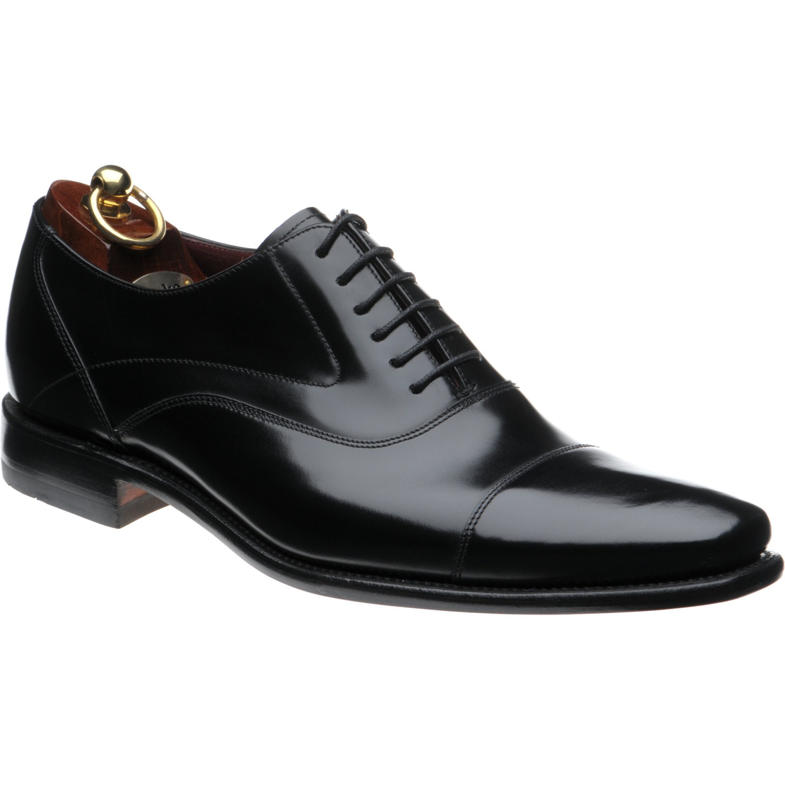 loake sharp leather shoes black