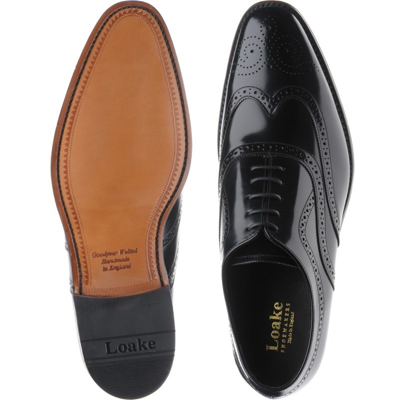 Loake shoes | Loake Shoemaker | Jones brogues in Black Polished at ...