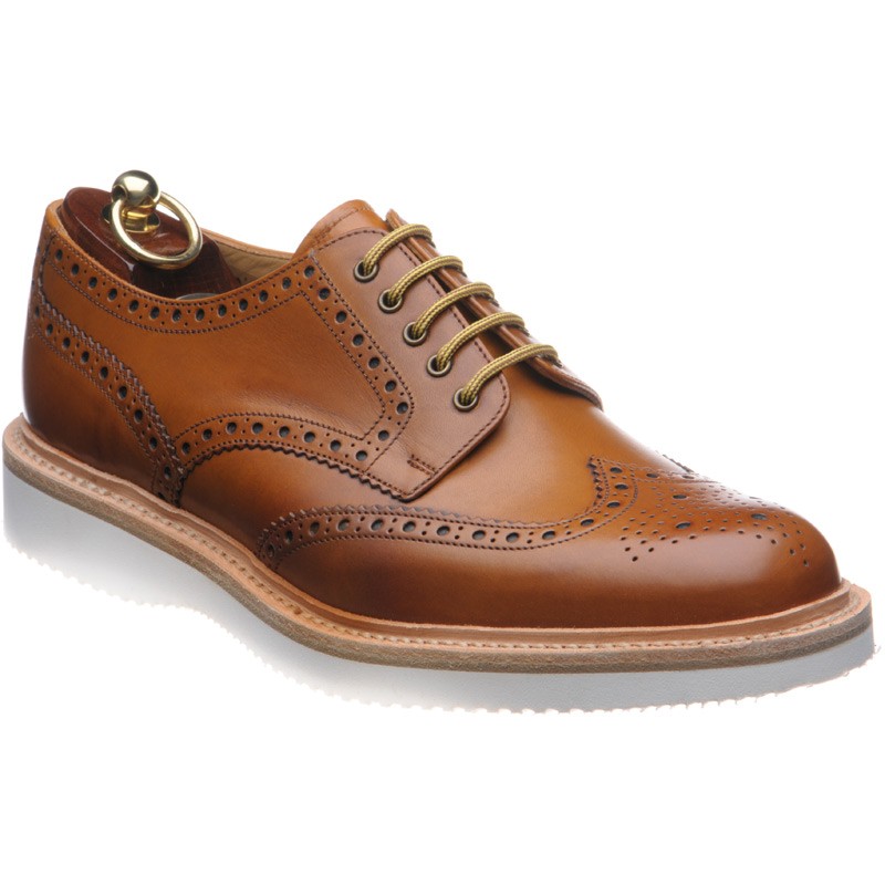 Loake shoes | Loake Sale | Hal rubber-soled brogues in Tan at Herring Shoes