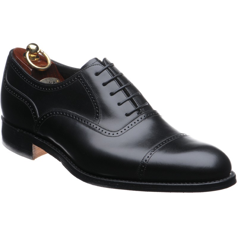 Loake shoes | Loake 1880 | Ledbury rubber-soled semi-brogues in Black ...