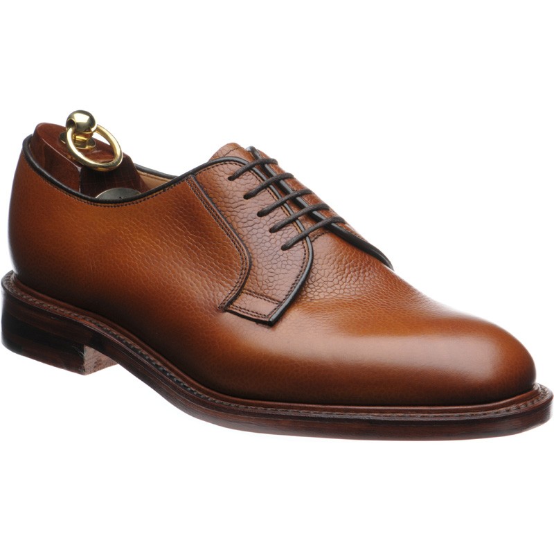 loake brown leather derby shoes