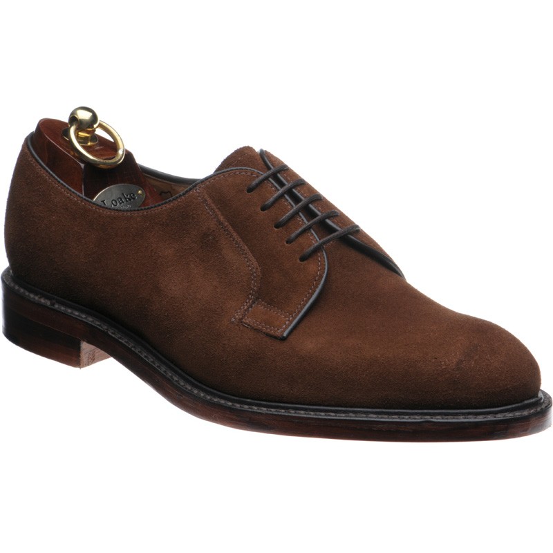 loake brown leather derby shoes