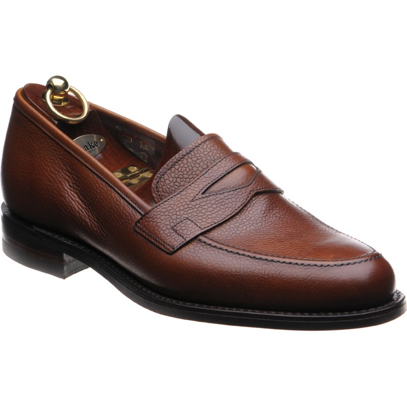 Loake shoes | Loake 1880 | Highgate rubber-soled loafers in Brown Grain ...