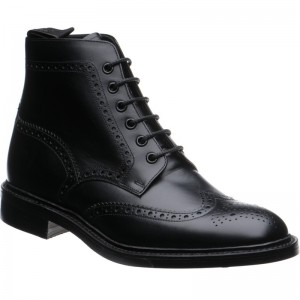 rubber-soled brogue boots in Black Calf 