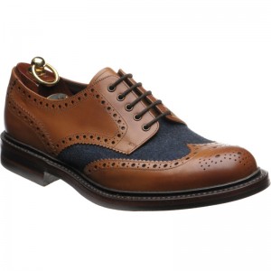 Woburn in Brown Calf and Navy Fabric