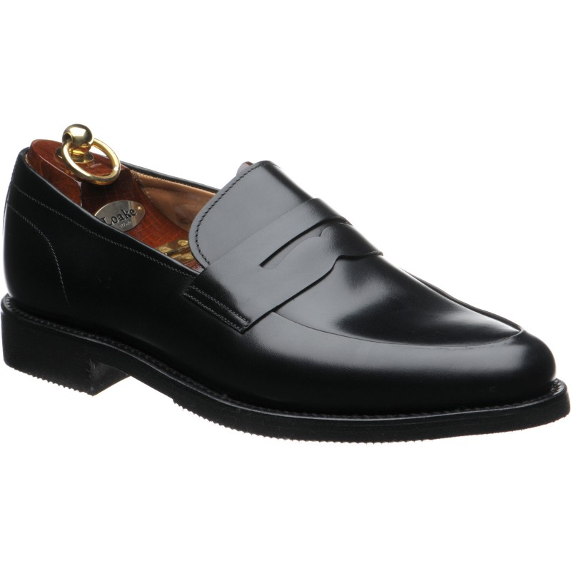 Loake shoes | Light Welt | Centauri rubber-soled loafers in Black Calf ...