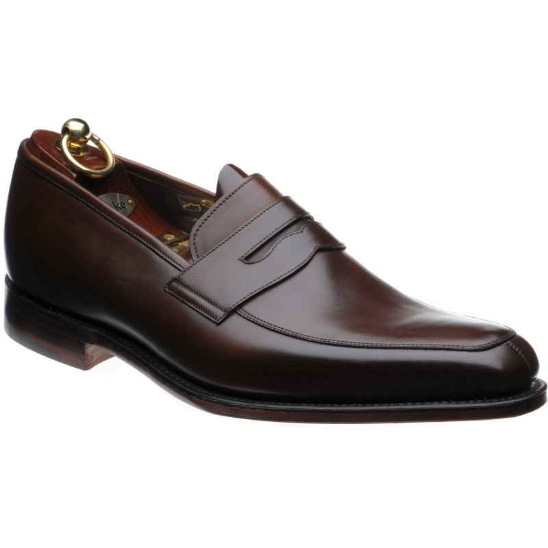 Loake shoes | Loake 1880 Legacy | Leven loafers in Dark Brown Calf at ...