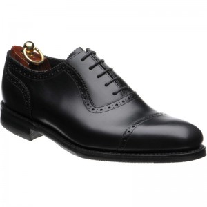 Loake shoes Loake Sale Fleet rubber soled semi brogues in Black Calf at Herring Shoes