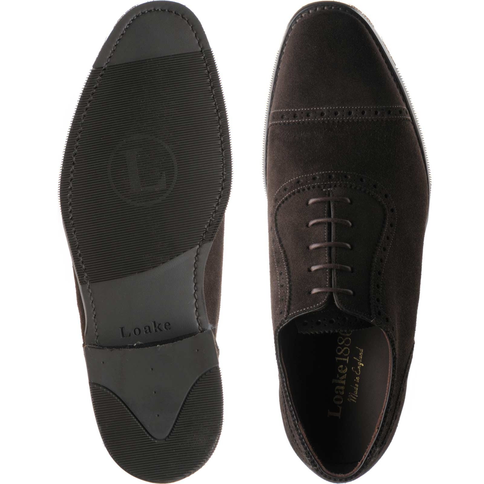 brown suede semi brogue shoes