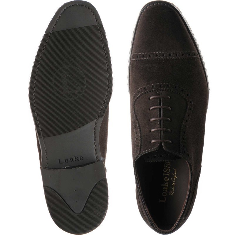 Loake shoes Loake Sale Fleet rubber soled semi brogues in Dark