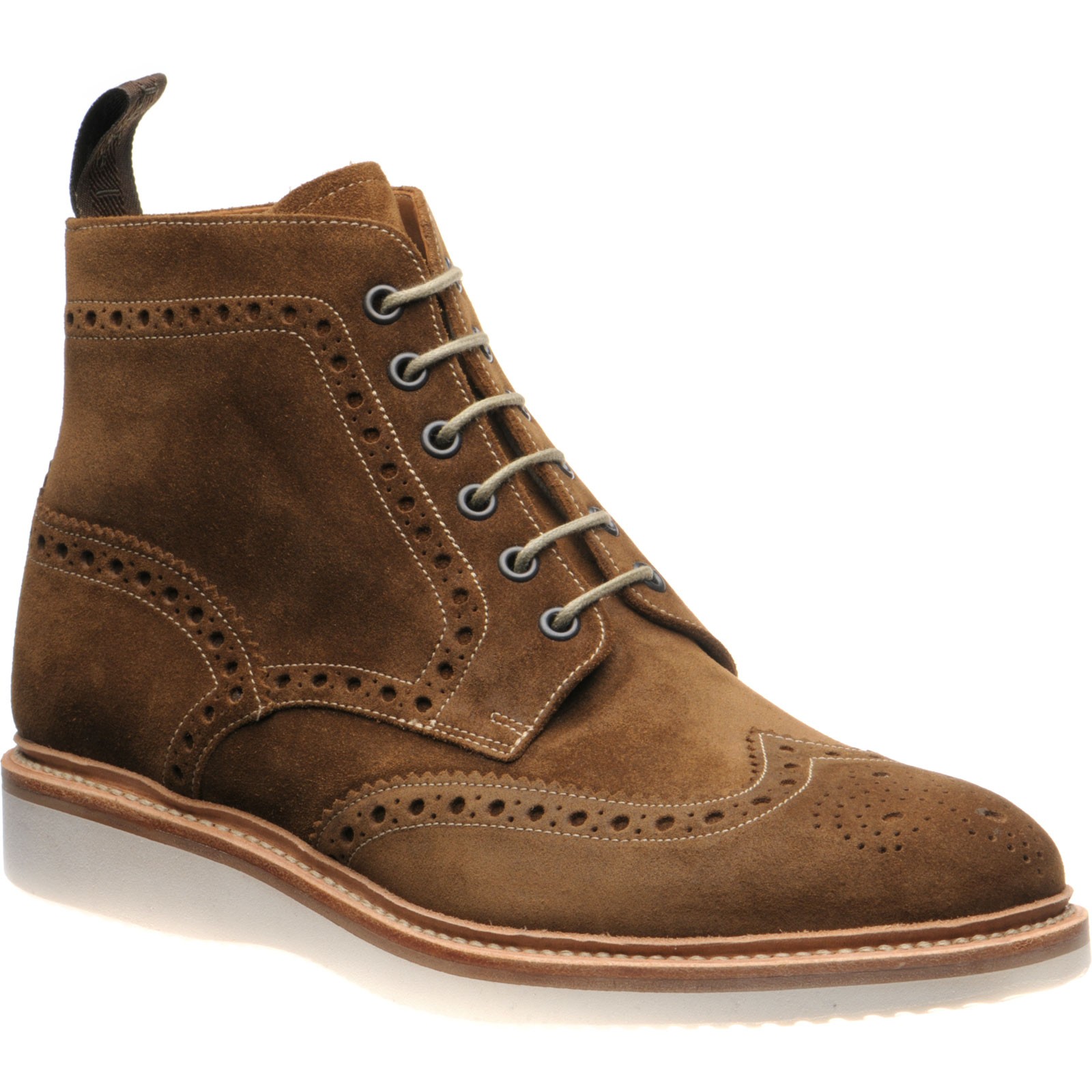 Loake shoes | Loake Design | Mamba rubber-soled brogue boots in Tan ...