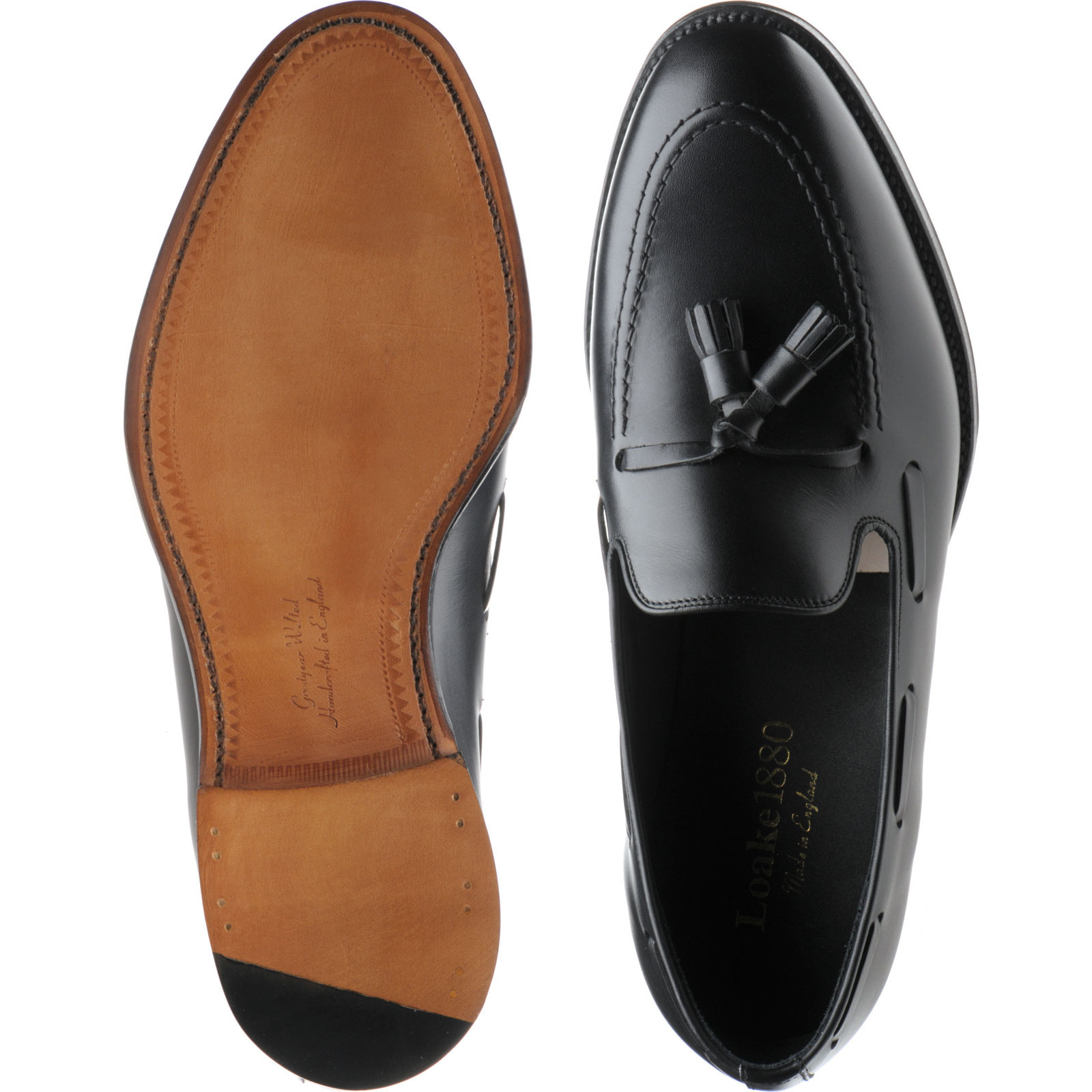 Loake shoes | Loake 1880 Classic | Russell tasselled loafers in Black ...