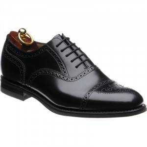 Loake 301 rubber-soled brogues in Black Polished