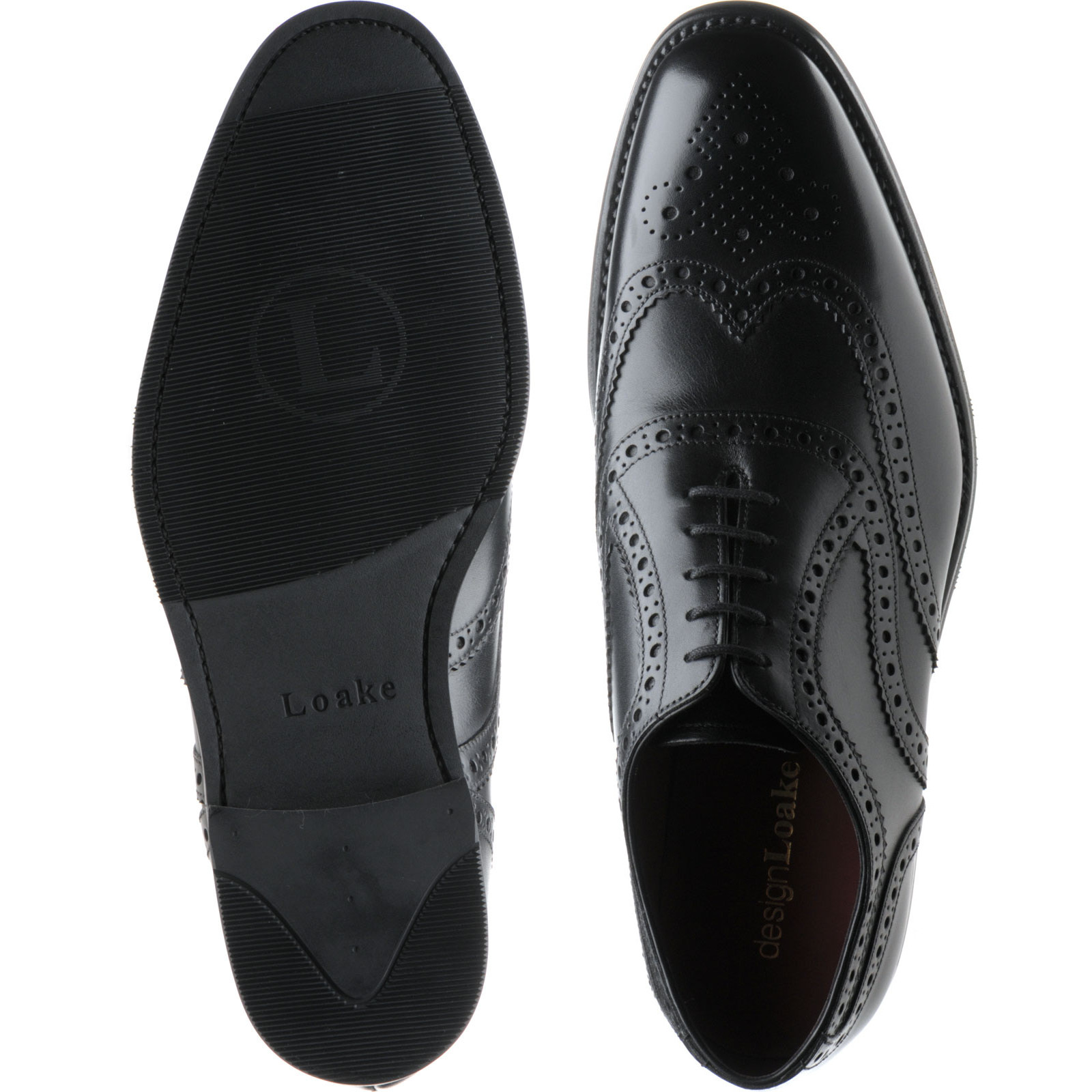 Loake shoes | Loake Design | Kerridge rubber-soled brogues in Black ...
