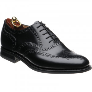 Loake 302 rubber-soled brogues in Black Polished