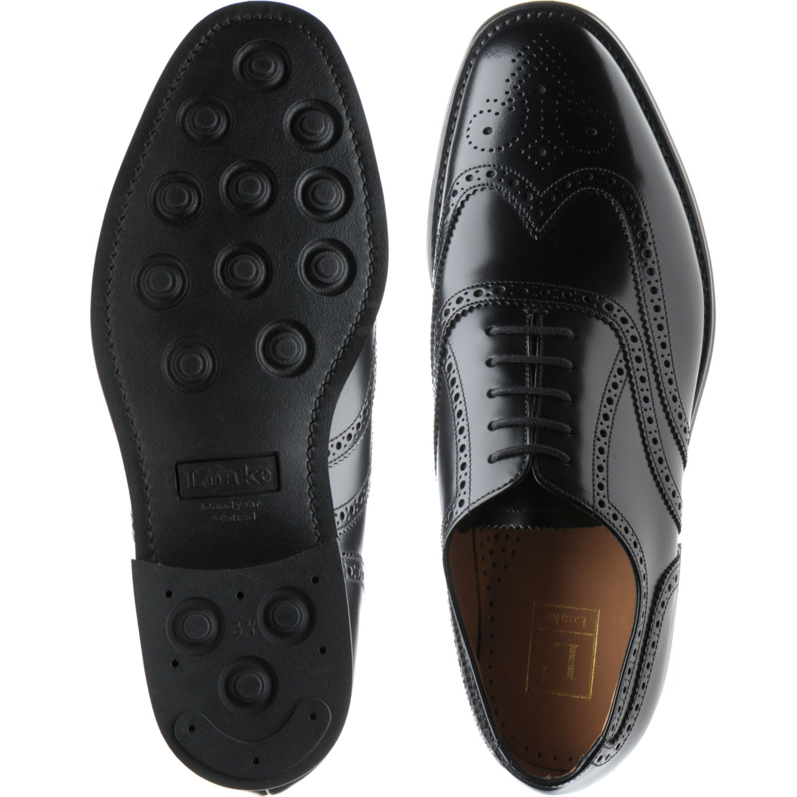 Loake shoes | Loake Professional | 302 rubber-soled brogues in Black ...