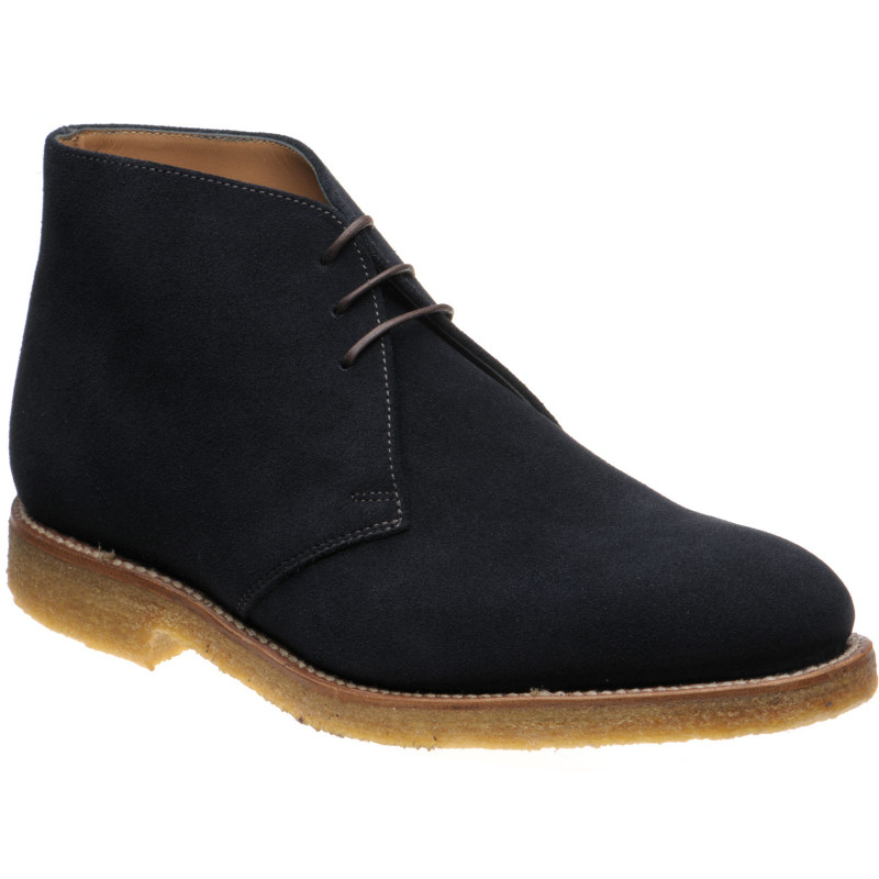 Loake shoes | Loake Sale | Rivington Chukka boots in Navy Suede at ...