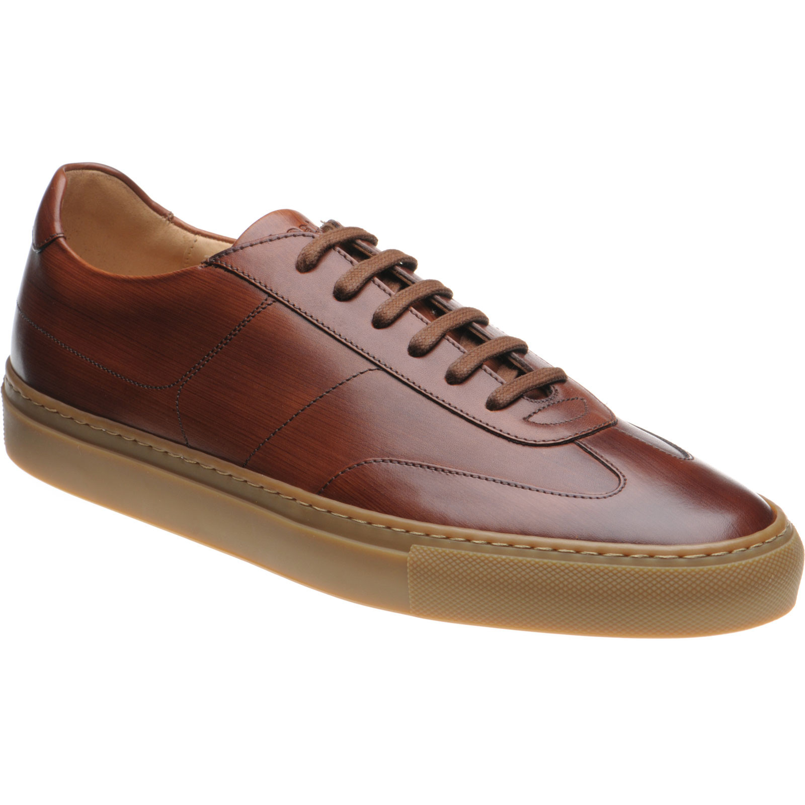 Loake shoes | Loake Design | Owens rubber-soled trainers in Chestnut ...