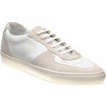 Loake Rush rubber-soled trainers in White Calf and Sand Suede