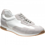 Loake Linford rubber-soled trainers in White Calf and Sand Suede
