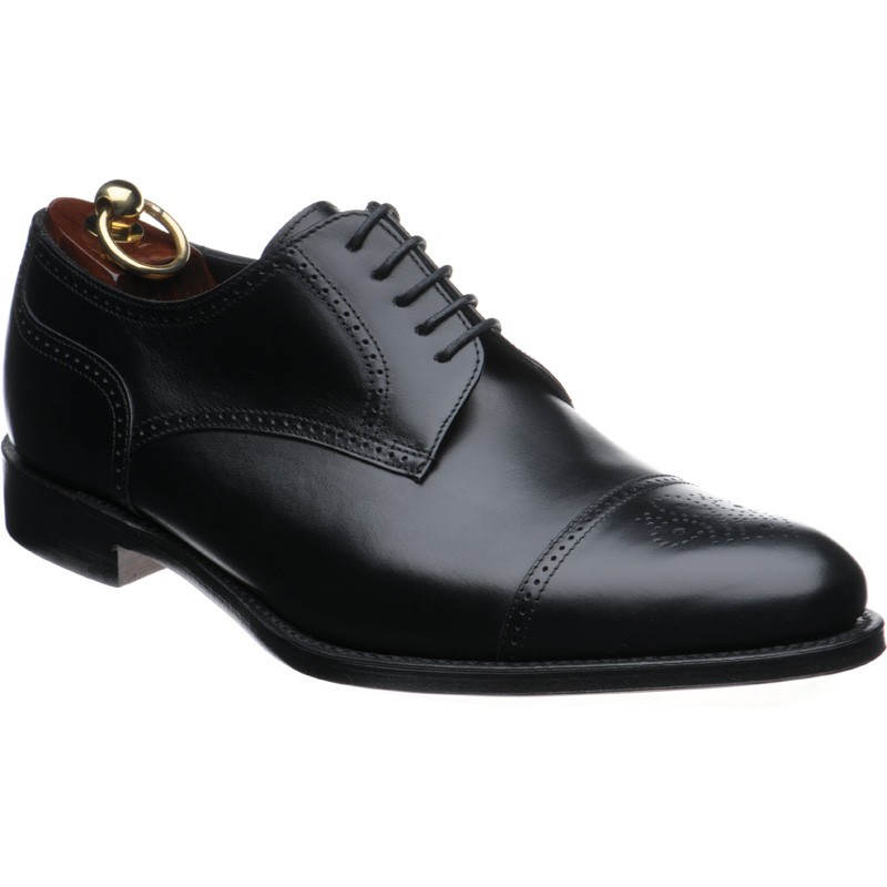 Loake shoes Loake 1880 Classic Hilton Derby shoes in Black Calf at Herring Shoes
